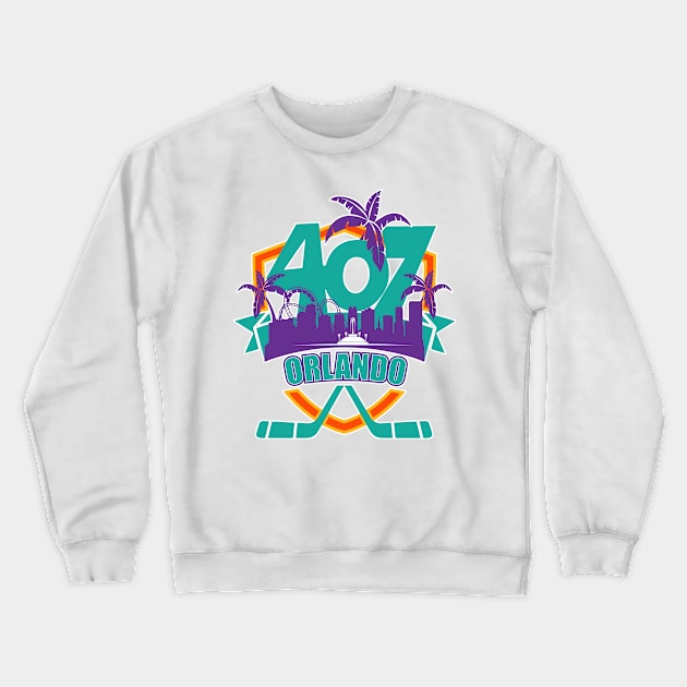 407 Orlando Hockey color Crewneck Sweatshirt by AssortedRealitee